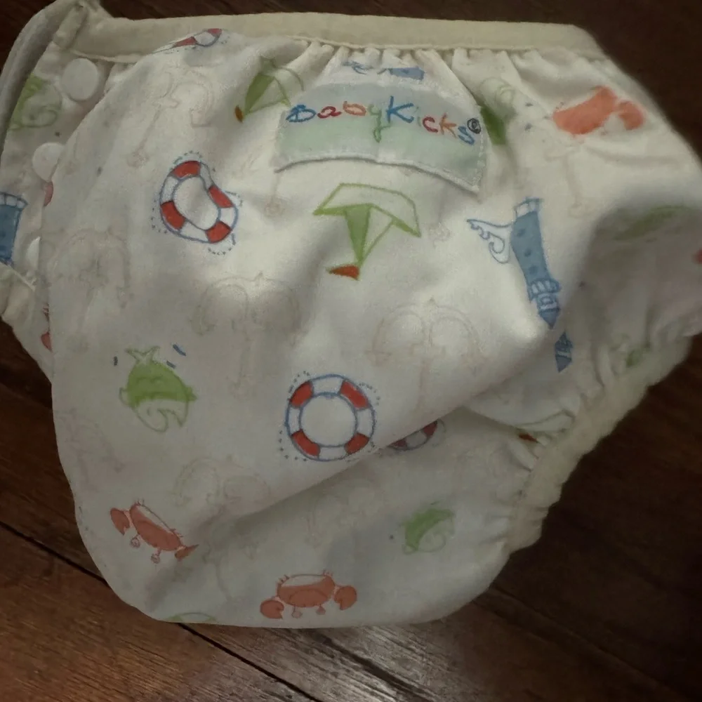 Babykicks Nautical Print Swim Diaper (size large)